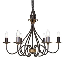 Elstead Kronleuchter CANDELA 15 Rostbraun Ø65cm Lampe* Rustikale Lampen|Designerlampen