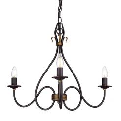 Best Elstead Kronleuchter CANDELA 15 Rostbraun Ø55cm Lampe