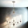 Best Elstead Kronleuchter CANDELA 8 Shabby 5xE14 kürzbar Lampe