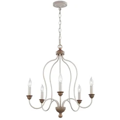 Best Elstead Kronleuchter CANDELA 8 Shabby 5xE14 kürzbar Lampe