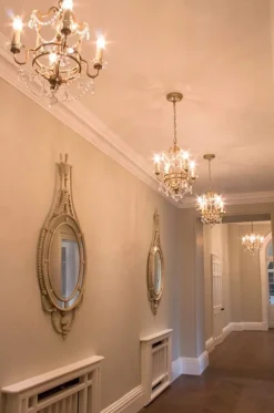 Elstead Kronleuchter CANDELA 7 Silber 4-flmg kürzbar Lampe* Hängelampen|Designerlampen