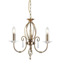 Elstead Kronleuchter CANDELA in Messing antik Metall 3-flammig* Hängelampen|Esszimmer Lampen