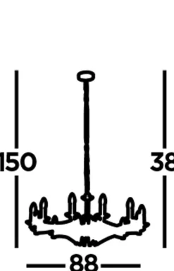 Searchlight Kronleuchter Chrom 12-armig E14 Ø 88 cm H: max. 1,5 m Metall* Hängelampen|Esszimmer Lampen