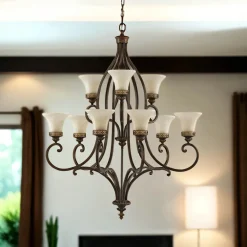 Online Elstead Kronleuchter Ø95cm Landhaus Lampe 9-flmg ANABELL 1