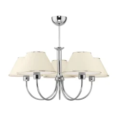 Jupiter Kronleuchter Esszimmer Schirm Weiß Chrom SELUSSA* Deckenleuchten|Moderne Lampen