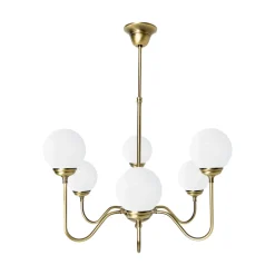 Giovanni Battista Kronleuchter 6-flammig E14 in Bronze hell glänzend Weiß* Deckenleuchten|Wandleuchten