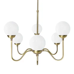 Giovanni Battista Kronleuchter 6-flammig E14 in Bronze hell glänzend Weiß* Deckenleuchten|Wandleuchten