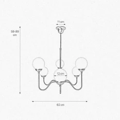 Giovanni Battista Kronleuchter 6-flammig E14 in Bronze hell glänzend Weiß* Deckenleuchten|Wandleuchten