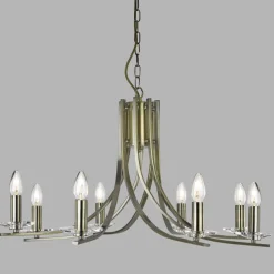 Searchlight Kronleuchter 8-flammig in Messing Antik E14 Metall* Hängelampen|Esszimmer Lampen