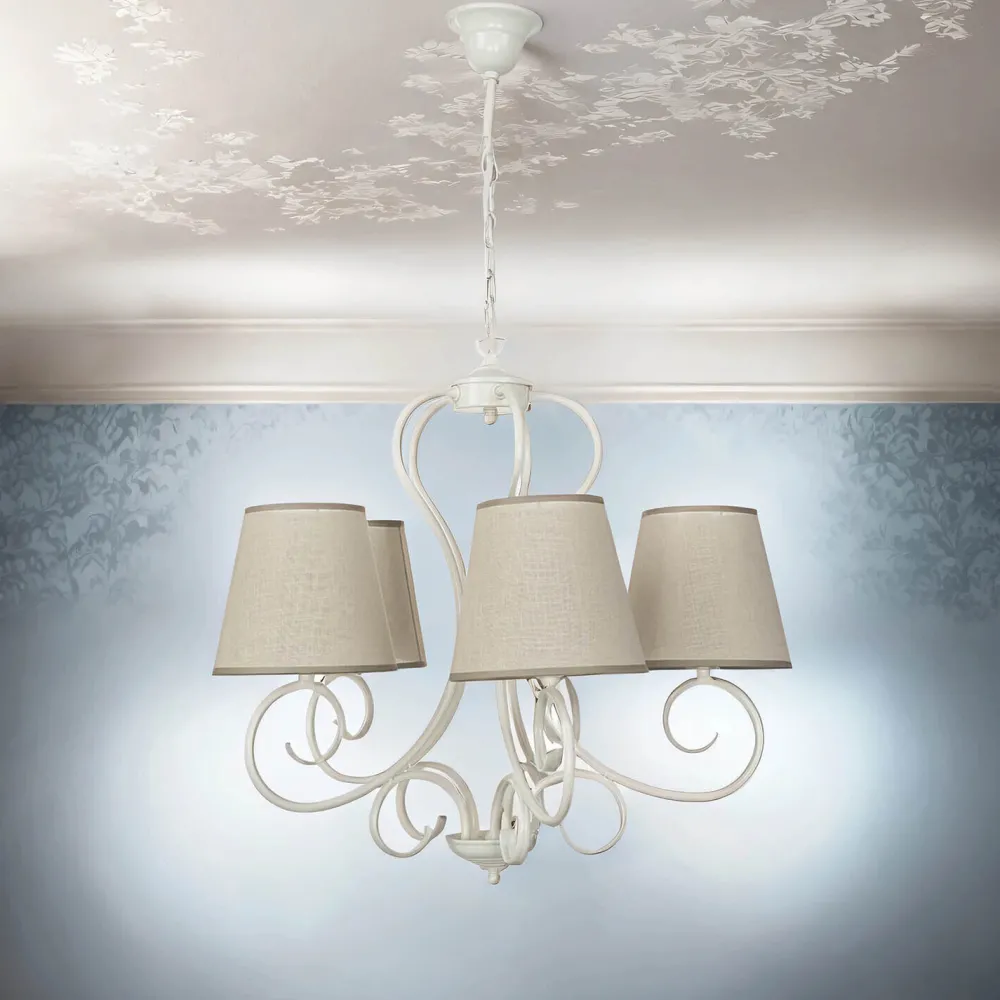 Lamkur Kronleuchter 5-flmg Landhaus Esstisch gemütlich* Hängelampen|Esszimmer Lampen