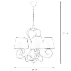 Lamkur Kronleuchter 5-flmg Landhaus Esstisch gemütlich* Hängelampen|Esszimmer Lampen