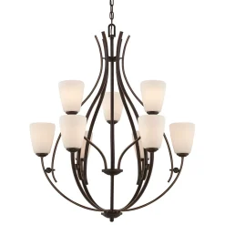 New Elstead Kronleuchter GENTLE Braun Glas Metall Premium Design