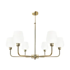 Giovanni Battista Kronleuchter Glas Messing Ø 81 cm 6x E27 verstellbar* Deckenleuchten|Hängelampen