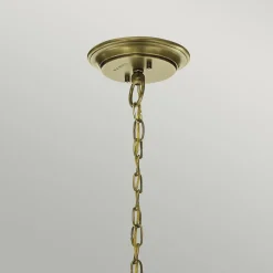 Elstead Kronleuchter Glas Metall in Messing Klar Jugendstil* Glaslampen|Jugendstil Lampen