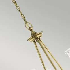 Elstead Kronleuchter Glas Metall in Messing Klar Jugendstil* Glaslampen|Jugendstil Lampen