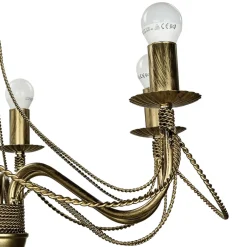 Emibig Kronleuchter Gold Metall Rustikal 6-flammig E14* Hängelampen|Esszimmer Lampen