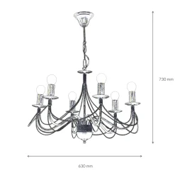 Emibig Kronleuchter Gold Metall Rustikal 6-flammig E14* Hängelampen|Esszimmer Lampen