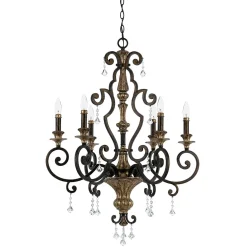 Clearance Elstead Kronleuchter GOTICA 4 Bronze 6xE14 Rustikal Lampe