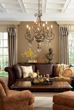 Clearance Elstead Kronleuchter GOTICA 4 Bronze 6xE14 Rustikal Lampe