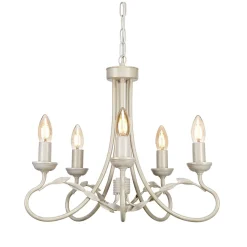 Clearance Elstead Kronleuchter GOTICA 6 Creme kürzbar Lampe Esstisch