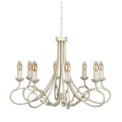 Clearance Elstead Kronleuchter GOTICA 6 Creme Ø70cm kürzbar Lampe