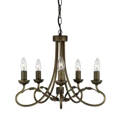 Elstead Kronleuchter GOTICA 6 Gold kürzbar Esstisch Lampe* Rustikale Lampen|Designerlampen