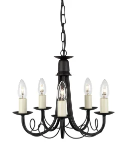 Clearance Elstead Kronleuchter GOTICA 5 Gold 5xE14 verstellbar Lampe