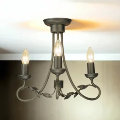 New Elstead Kronleuchter GOTICA 6 Gold Schwarz kürzbar Lampe