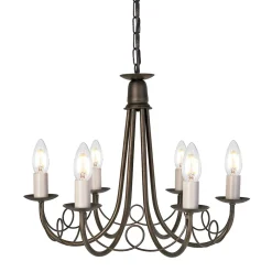 Elstead Kronleuchter GOTICA 5 in Gold 6xE14 kürzbar Lampe* Rustikale Lampen|Designerlampen