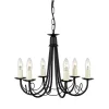 Elstead Kronleuchter GOTICA 5 Schwarz kürzbar 6-flmg Lampe* Hängelampen|Esszimmer Lampen