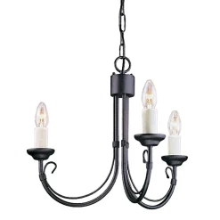 Sale Elstead Kronleuchter GOTICA 2 Schwarz Metall 3-flammig