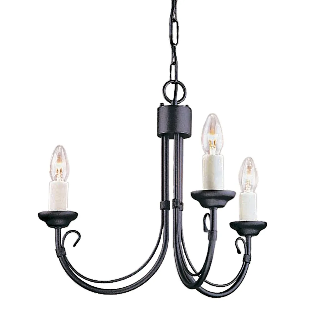 Sale Elstead Kronleuchter GOTICA 2 Schwarz Metall 3-flammig