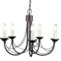 Hot Elstead Kronleuchter GOTICA 1 Schwarz Rustikal Esstisch