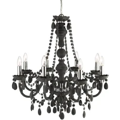 Discount Searchlight Kronleuchter Grau Ø 74 cm Glas Kristall 8x E14