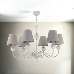 Best Jupiter Kronleuchter Grau Weiß Ø74cm ANTEXIA Esstisch Lampe