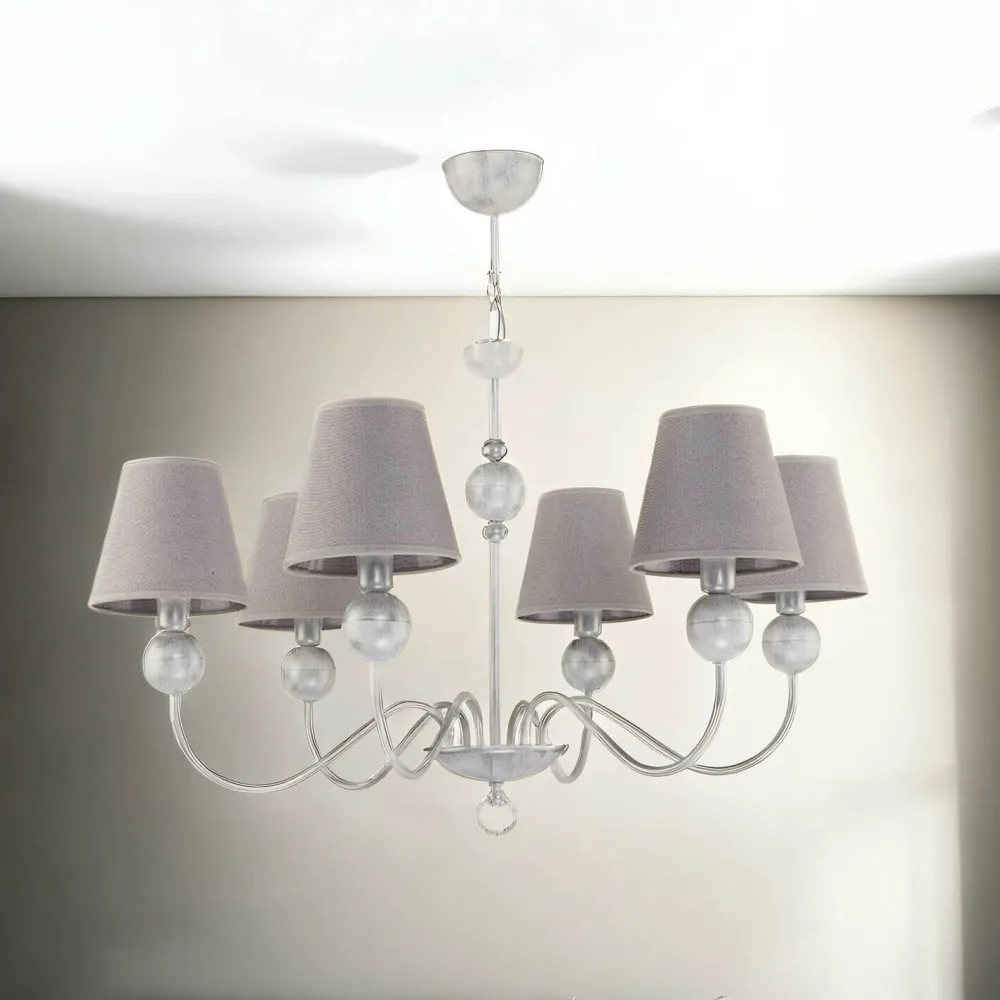 Best Jupiter Kronleuchter Grau Weiß Ø74cm ANTEXIA Esstisch Lampe