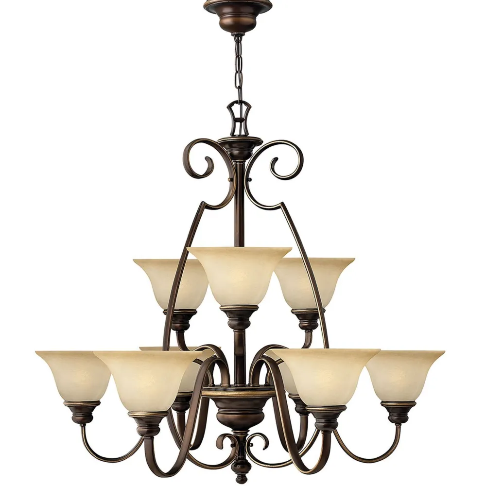 Elstead Kronleuchter Hängend Ø91cm Glas Schirm Landhaus* Hängelampen|Esszimmer Lampen