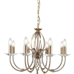 New Elstead Kronleuchter Hängend in Messing antik Wohnzimmer