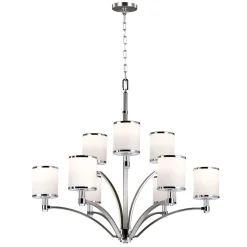 New Elstead Kronleuchter ILVY Chrom Weiß Ø64cm Pendellampe