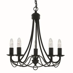 Searchlight Kronleuchter in matt Schwarz 5-flmg.* Hängelampen|Kronleuchter