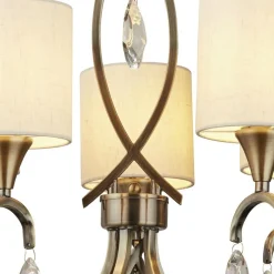 Searchlight Kronleuchter in Messing Antik Natur 5-flammig E14 Ø 52 cm* Wohnzimmerlampen|Glaslampen