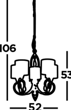 Searchlight Kronleuchter in Messing Antik Natur 5-flammig E14 Ø 52 cm* Wohnzimmerlampen|Glaslampen