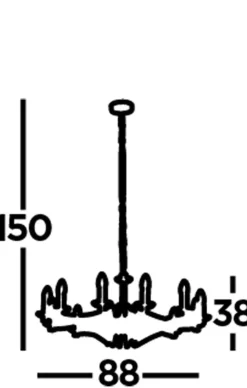 Hot Searchlight Kronleuchter in Messing Antik E14 Metall 12-flammig Ø 88 cm