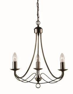 Searchlight Kronleuchter in Messing Antik 3-flmg.* Kronleuchter|Wohnzimmerlampen