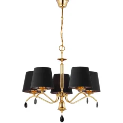 Jupiter Kronleuchter in Messing Schwarz E27 dekorativ* Hängelampen|Kronleuchter