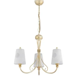Jupiter Kronleuchter in Shabby Gold Weiß Glas ENANIA Lampe* Glaslampen|Shabby Chic Lampen