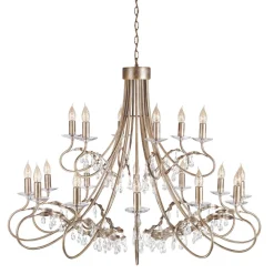 Elstead Kronleuchter in Silber Gold mit Kristall groß CANDELA 4* Designerlampen|Kristalllampen