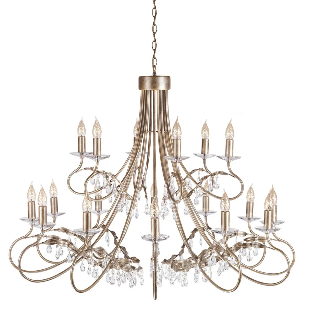 Elstead Kronleuchter in Silber Gold mit Kristall groß CANDELA 4* Designerlampen|Kristalllampen