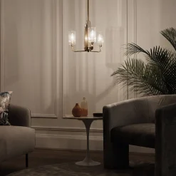 Elstead Kronleuchter Jugendstil 45,9 cm breit 3-flammig E14 in Messing* Hängelampen|Jugendstil Lampen