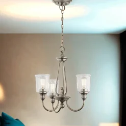 Sale Elstead Kronleuchter Jugendstil Glas Metall 3x E27 LIODA